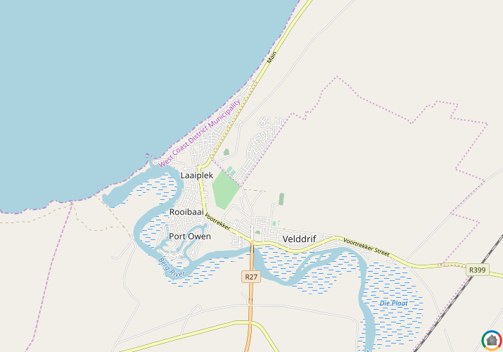 Map location of Velddrift